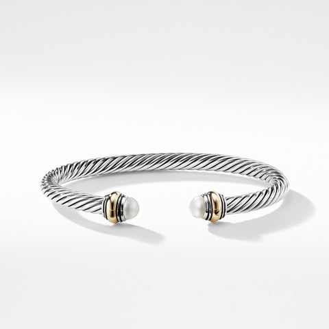 Cable Classic Bracelet with Pearl and 14K Gold