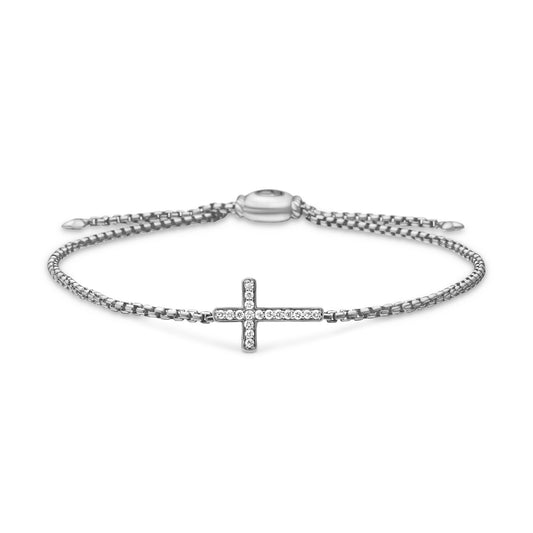 Pave Cross Bracelet with Diamonds