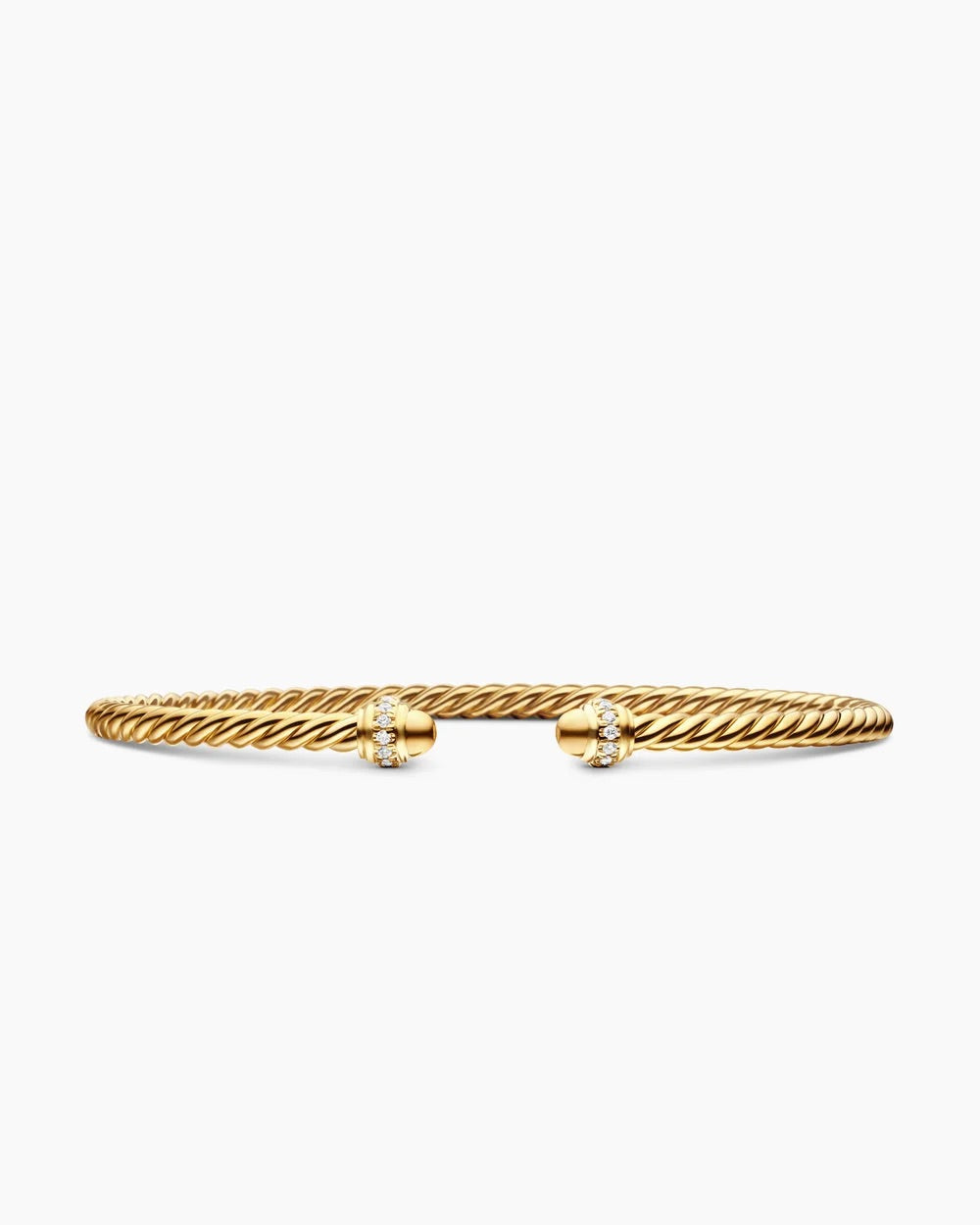 Cablespira® Bracelet in 18K Yellow Gold with Pavé Diamonds