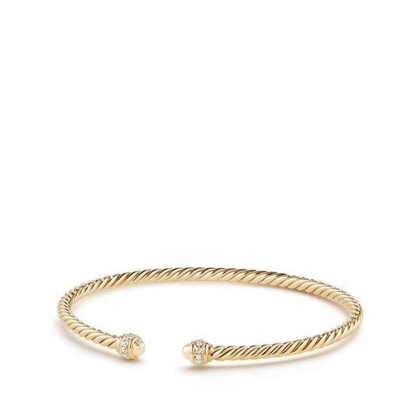 Cablespira® Bracelet in 18K Yellow Gold with Pavé Diamonds