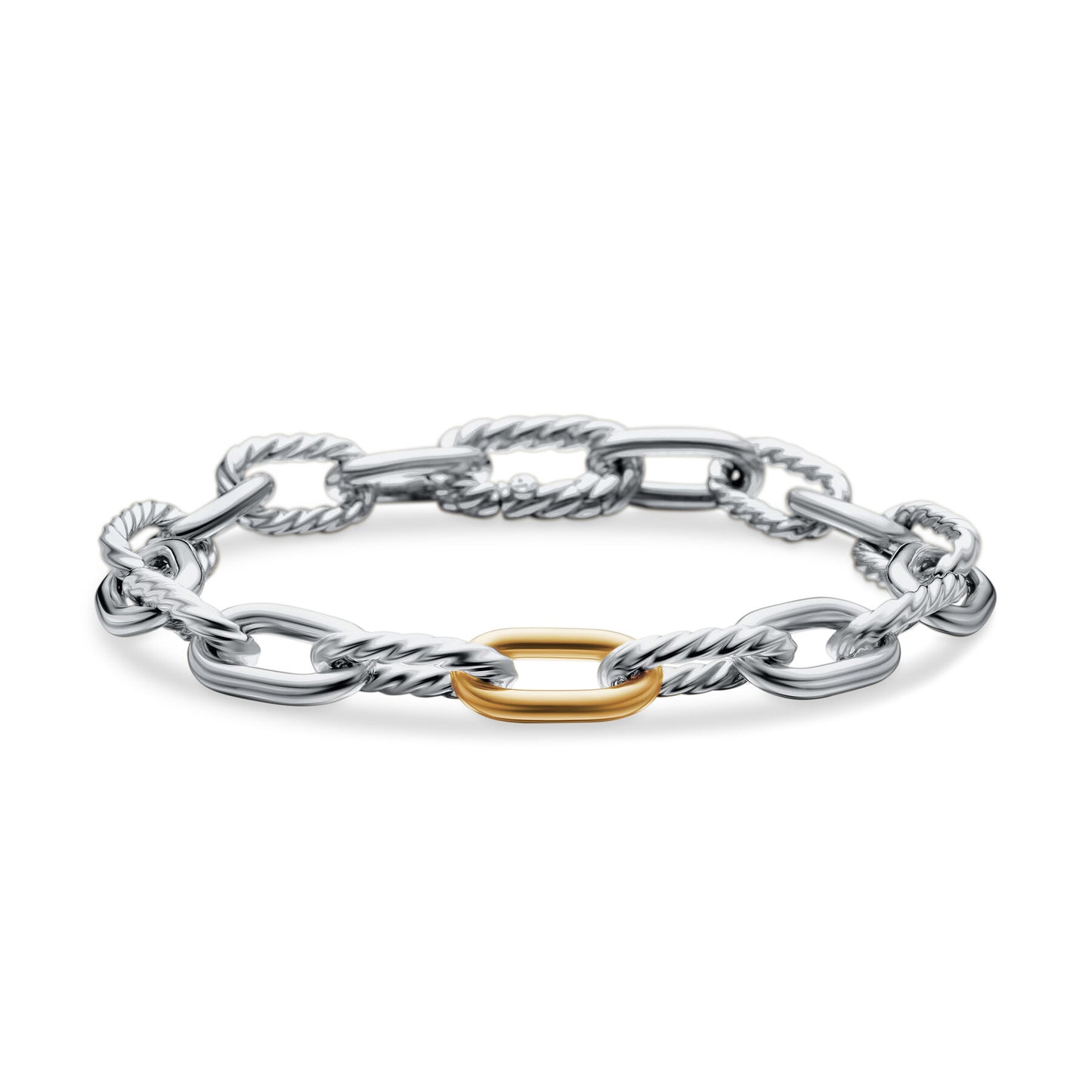 DY Madison® Chain Bracelet in Sterling Silver with 18K Yellow Gold