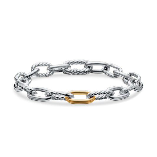 DY Madison® Chain Bracelet in Sterling Silver with 18K Yellow Gold