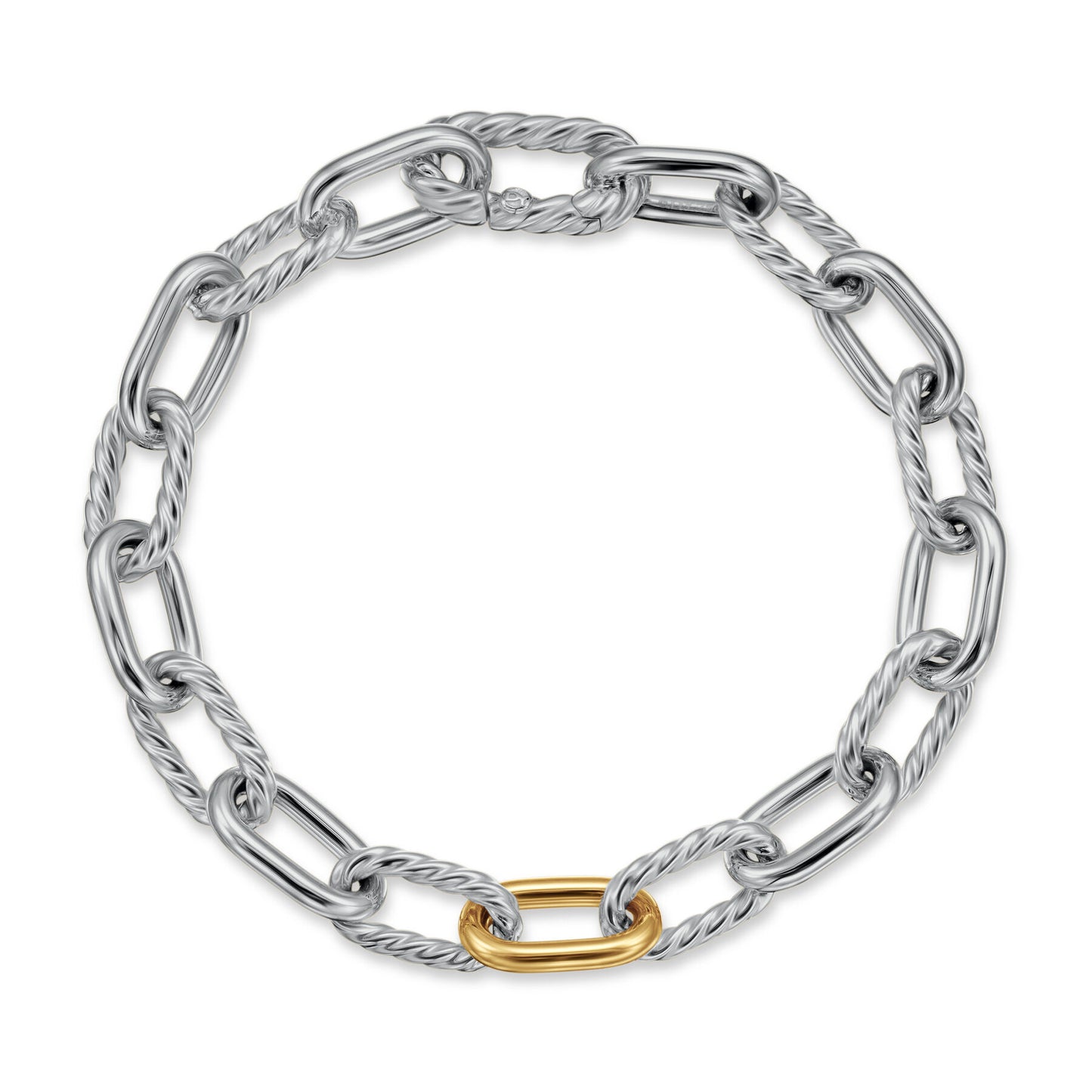 DY Madison® Chain Bracelet in Sterling Silver with 18K Yellow Gold