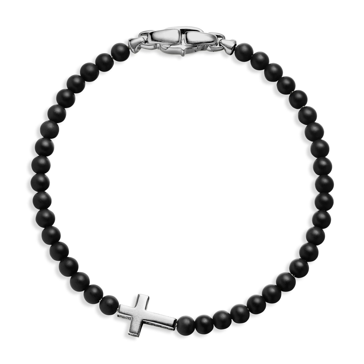 Spiritual Beads Cross Station Bracelet with Black Onyx