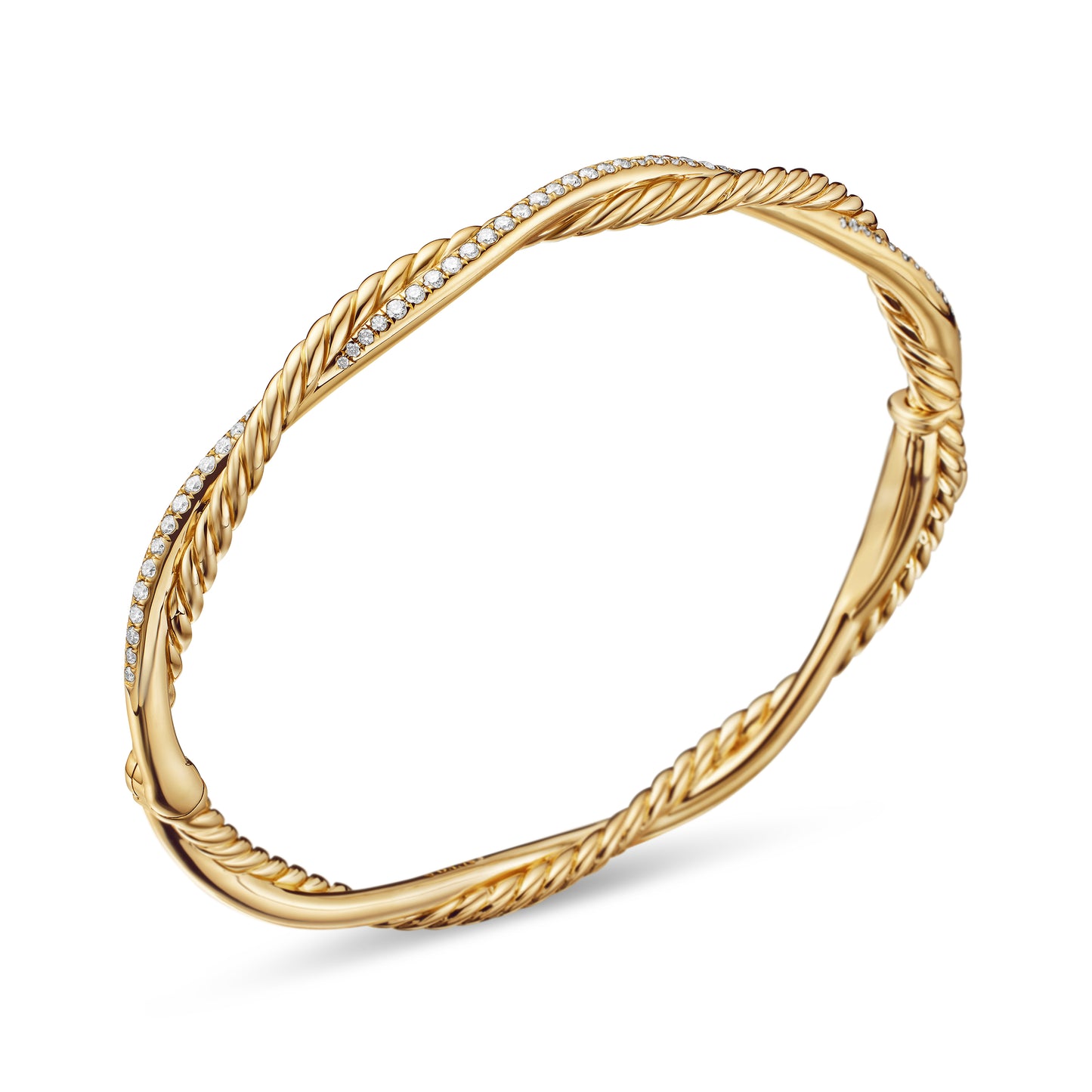 Petite Infinity Bracelet in 18K Yellow Gold with Diamonds, 4.4mm