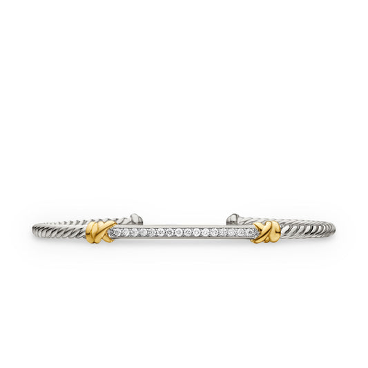 Petite Helena Two Station Wrap Bracelet with 18K Yellow Gold with Diamonds