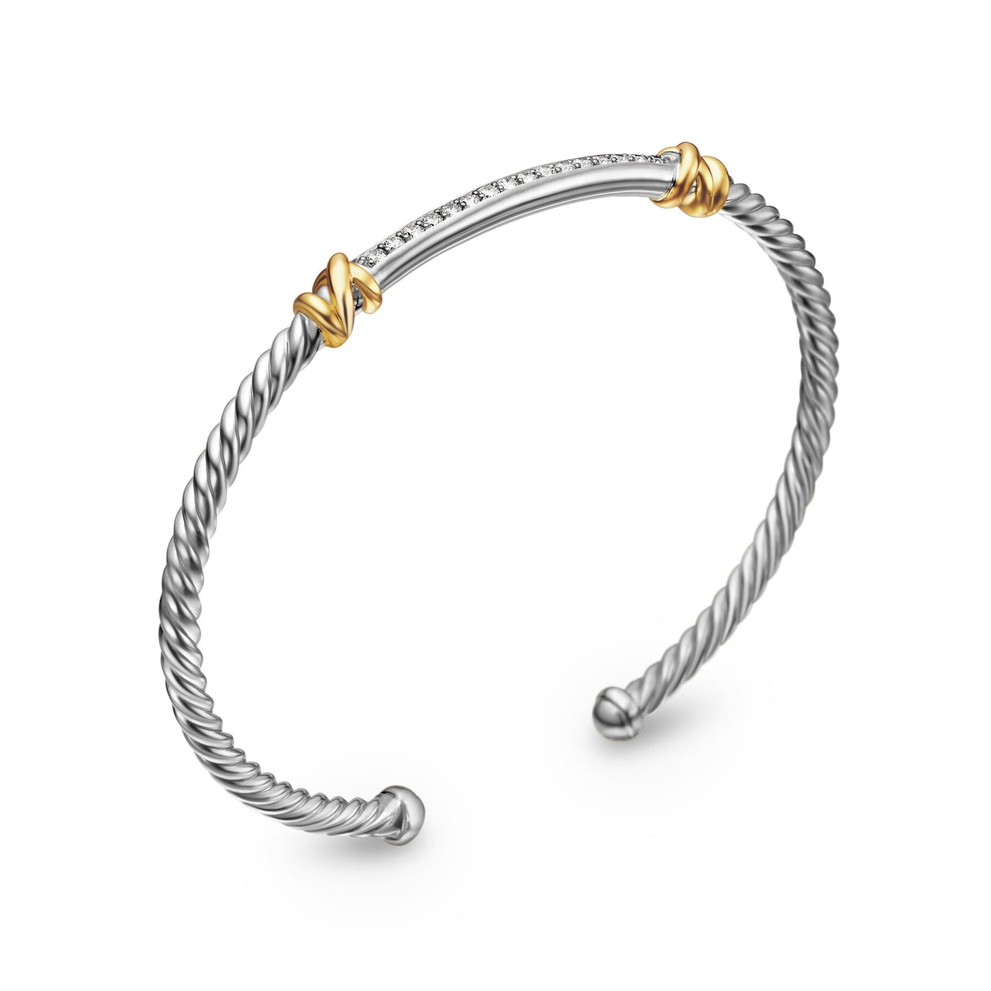 Petite Helena Two Station Wrap Bracelet with 18K Yellow Gold with Diamonds