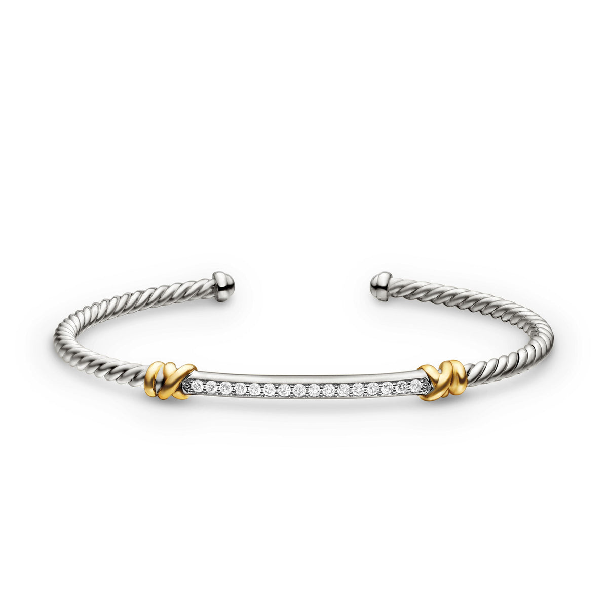 Petite Helena Two Station Wrap Bracelet with 18K Yellow Gold with Diamonds