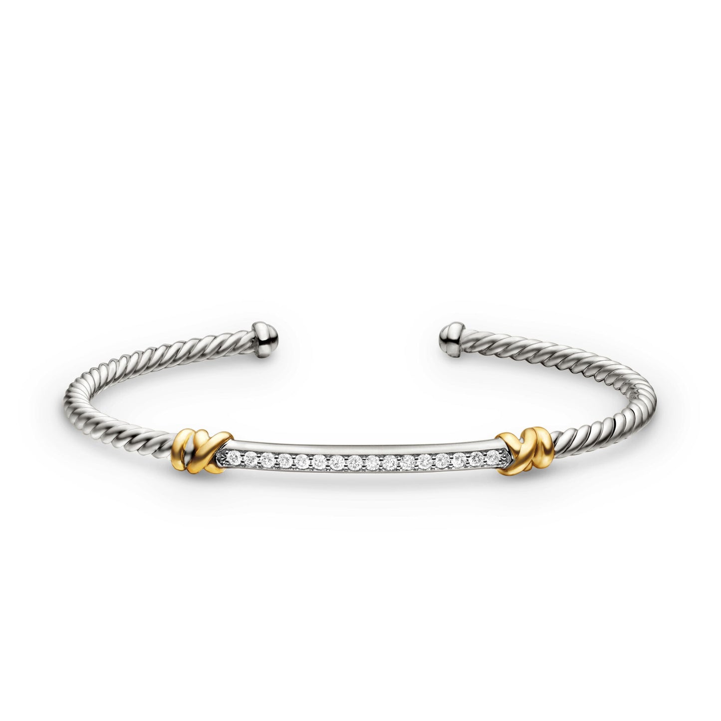 Petite Helena Two Station Wrap Bracelet with 18K Yellow Gold with Diamonds