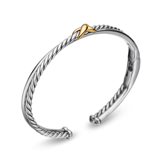 Petite X Center Station Bracelet with 18K Yellow Gold