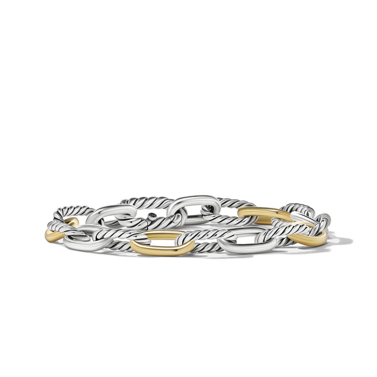 DY Madison® Chain Bracelet in Sterling Silver with 18K Yellow Gold, 8.5mm