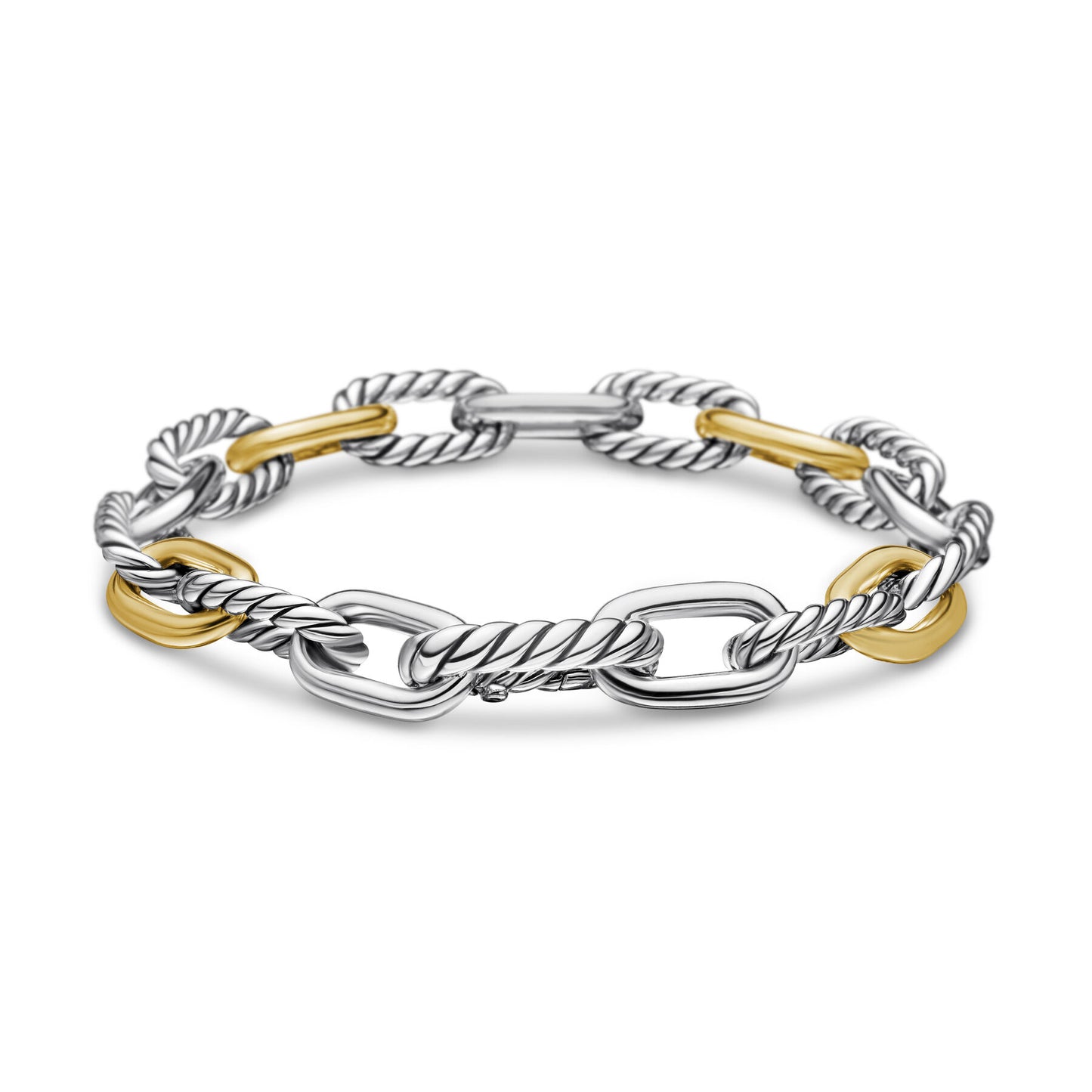 DY Madison® Chain Bracelet in Sterling Silver with 18K Yellow Gold, 8.5mm