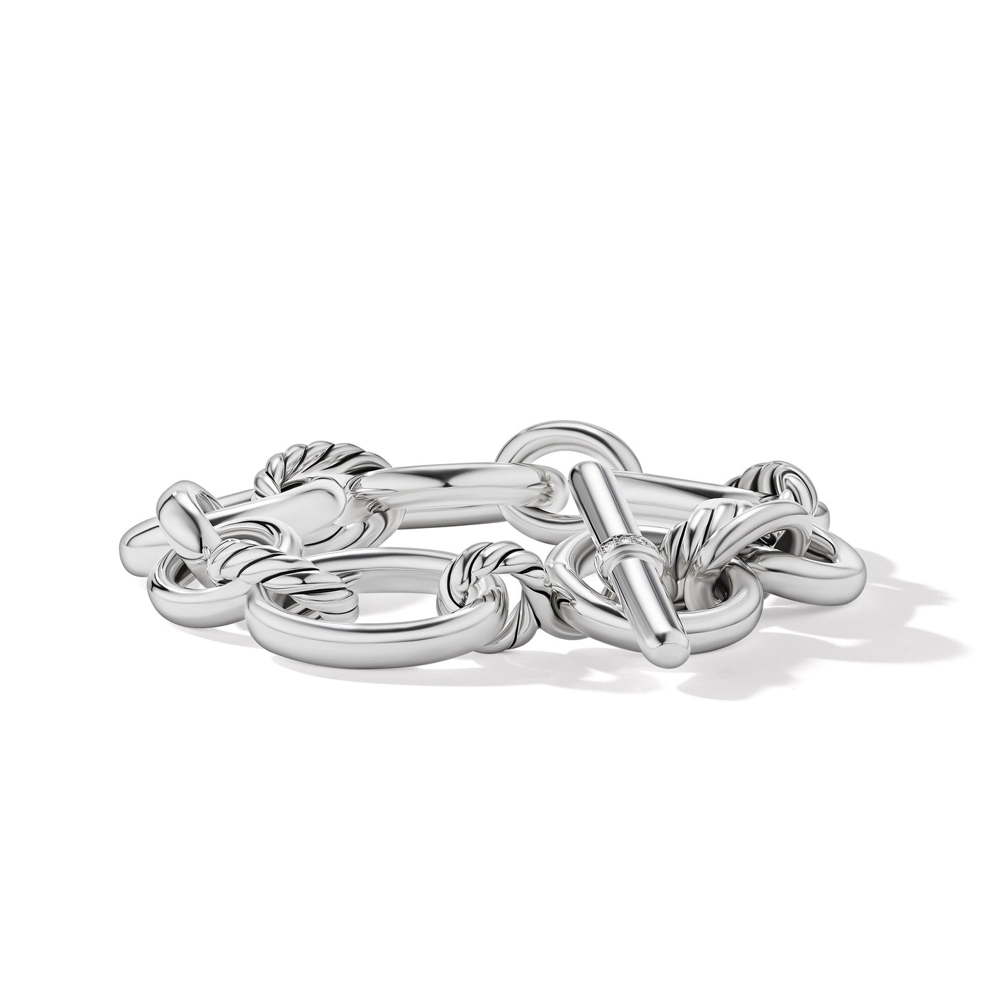 DY Mercer Bracelet in Sterling Silver with Pavé Diamonds