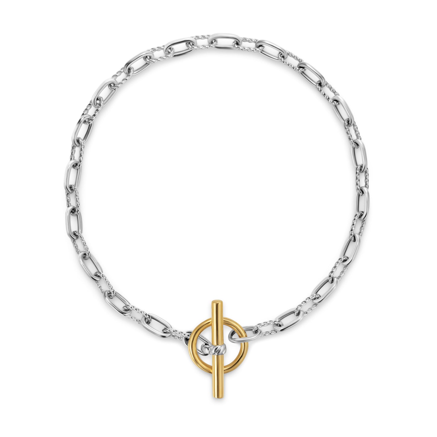 DY Madison® Toggle Chain Bracelet in Sterling Silver with 18K Yellow Gold, 3mm