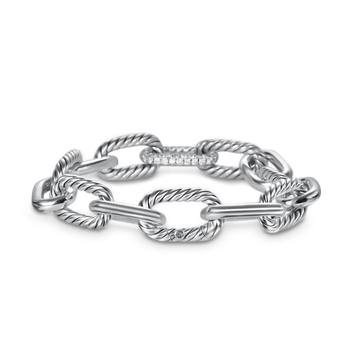 DY Madison® Chain Bracelet in Sterling Silver with Diamonds, 11mm