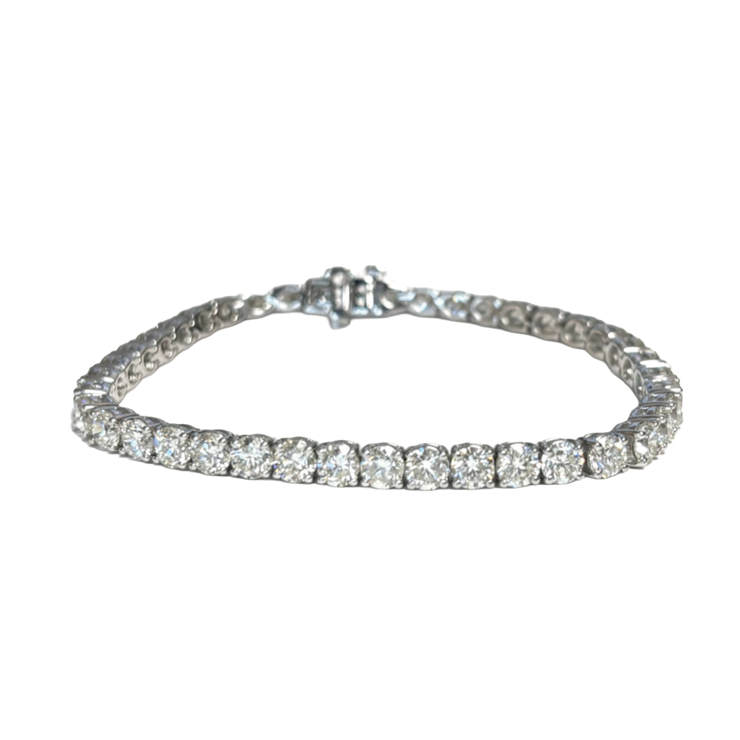 7" Prong Set Diamond Tennis Bracelet in White Gold