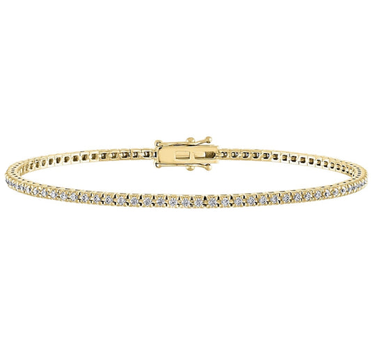 Diamond Tennis Bracelet in Yellow Gold with 1.00ctw of Diamonds