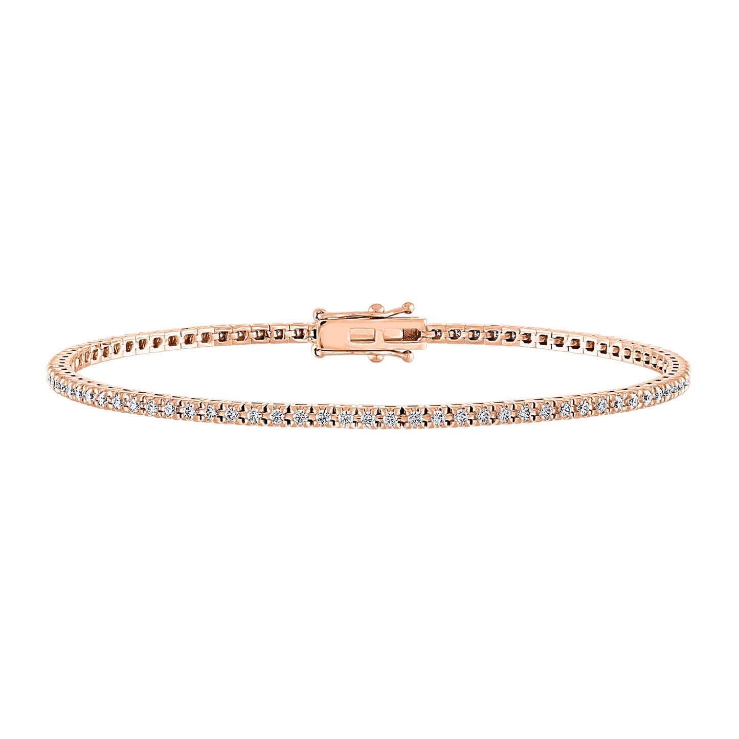 Round Diamond Tennis Bracelet in Rose Gold