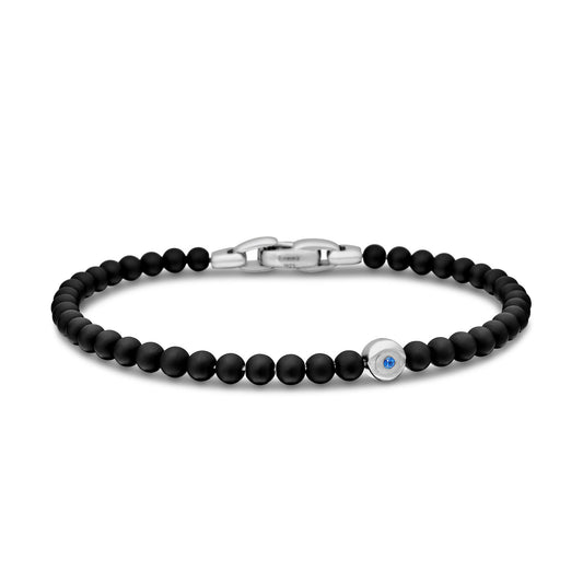 Spiritual Beads Evil Eye Bracelet with Black Onyx and Sapphires