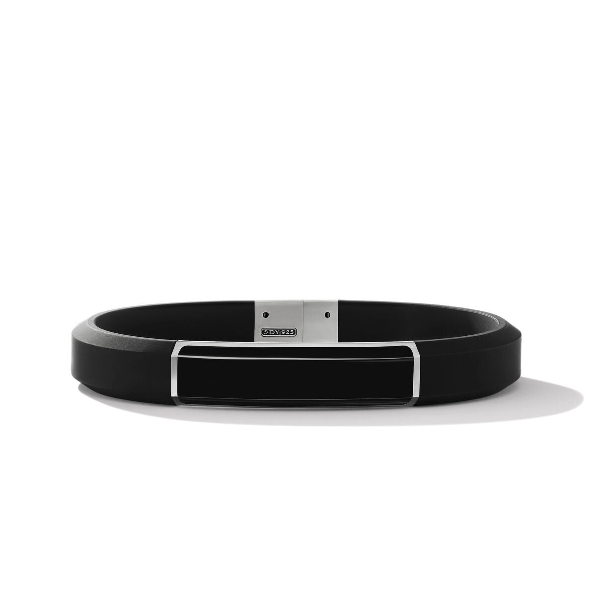 Streamline® ID Black Rubber Bracelet with Black Onyx