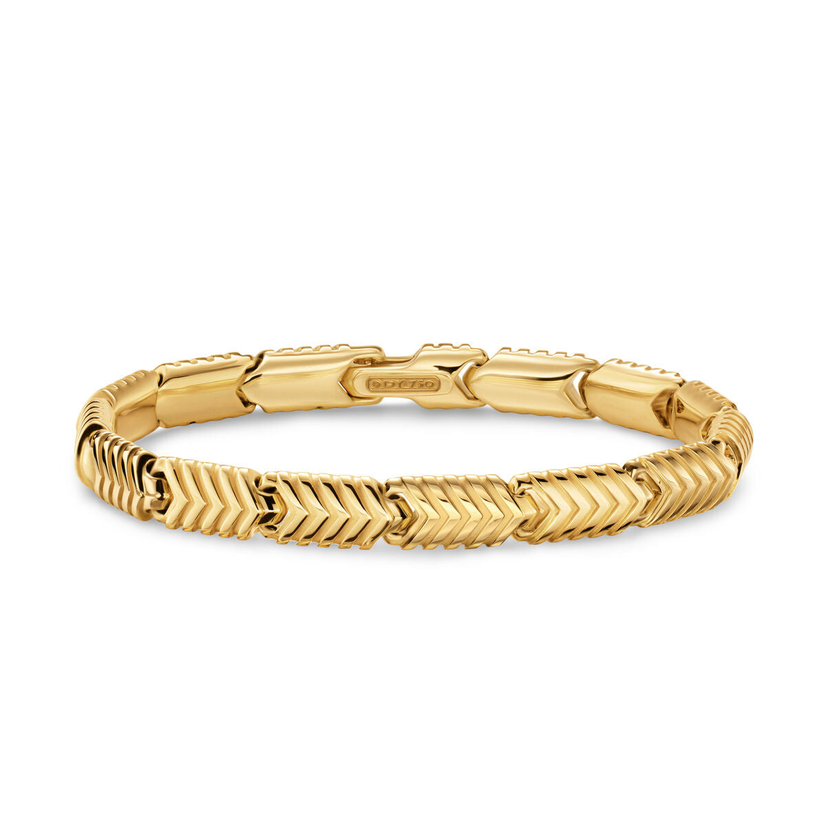 Chevron Link Bracelet in 18K Yellow Gold, 7.6mm