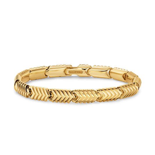 Chevron Link Bracelet in 18K Yellow Gold, 7.6mm