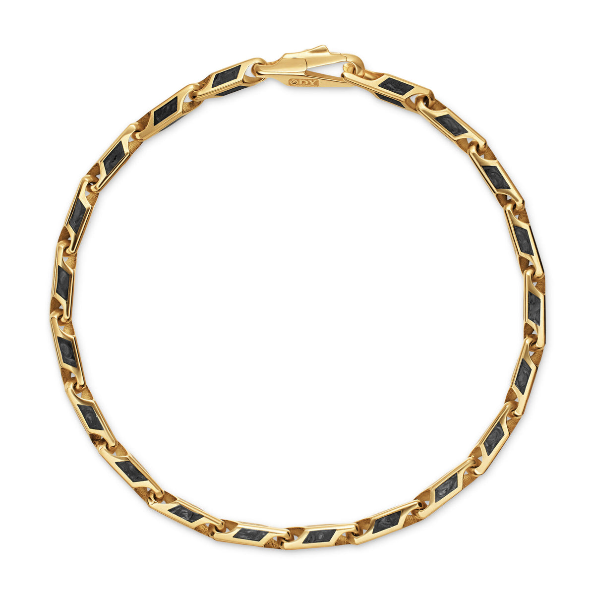 Streamline® Faceted Chain Bracelet in 18K Yellow Gold with Forged Carbon, 4.3mm
