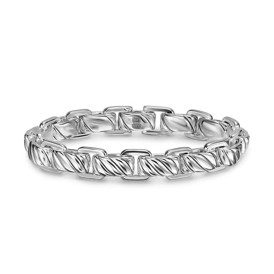 DAVID YURMAN SS SCULPTED CABLE LINK BRACELET, 12MM, SIZE MED...