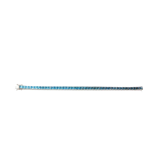 Straight Line Bracelet with Blue Topaz