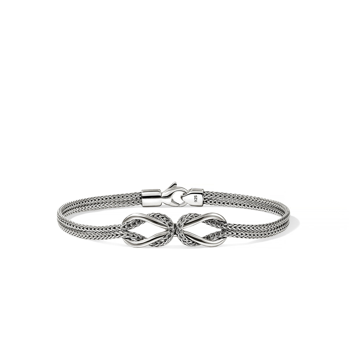Love Knot Infinite Silver Station 3.6mm Double Row Bracelet