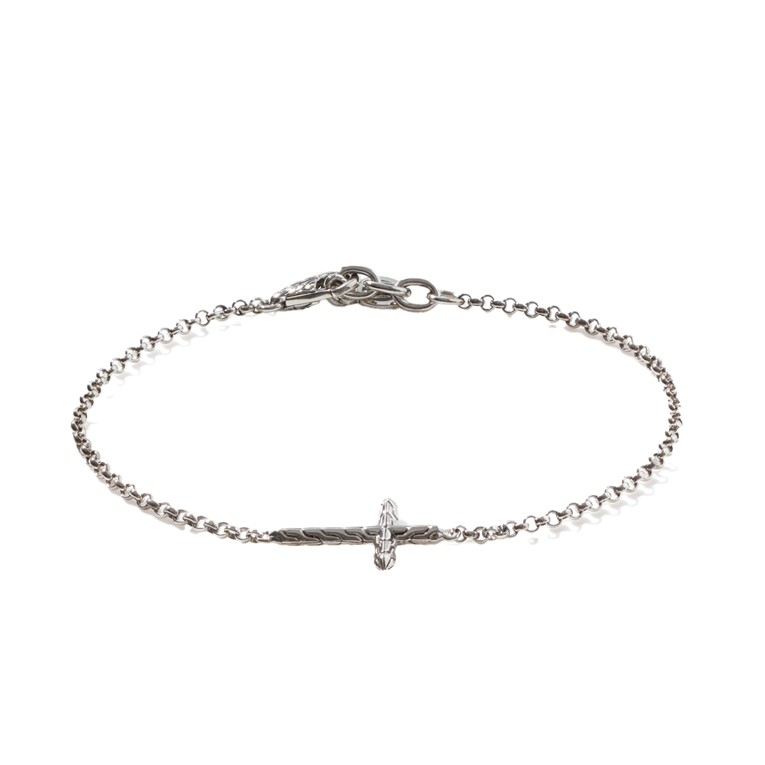 Mini Rolo Chain Cross Bracelet