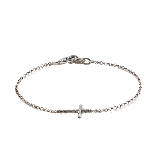 Mini Rolo Chain Cross Bracelet