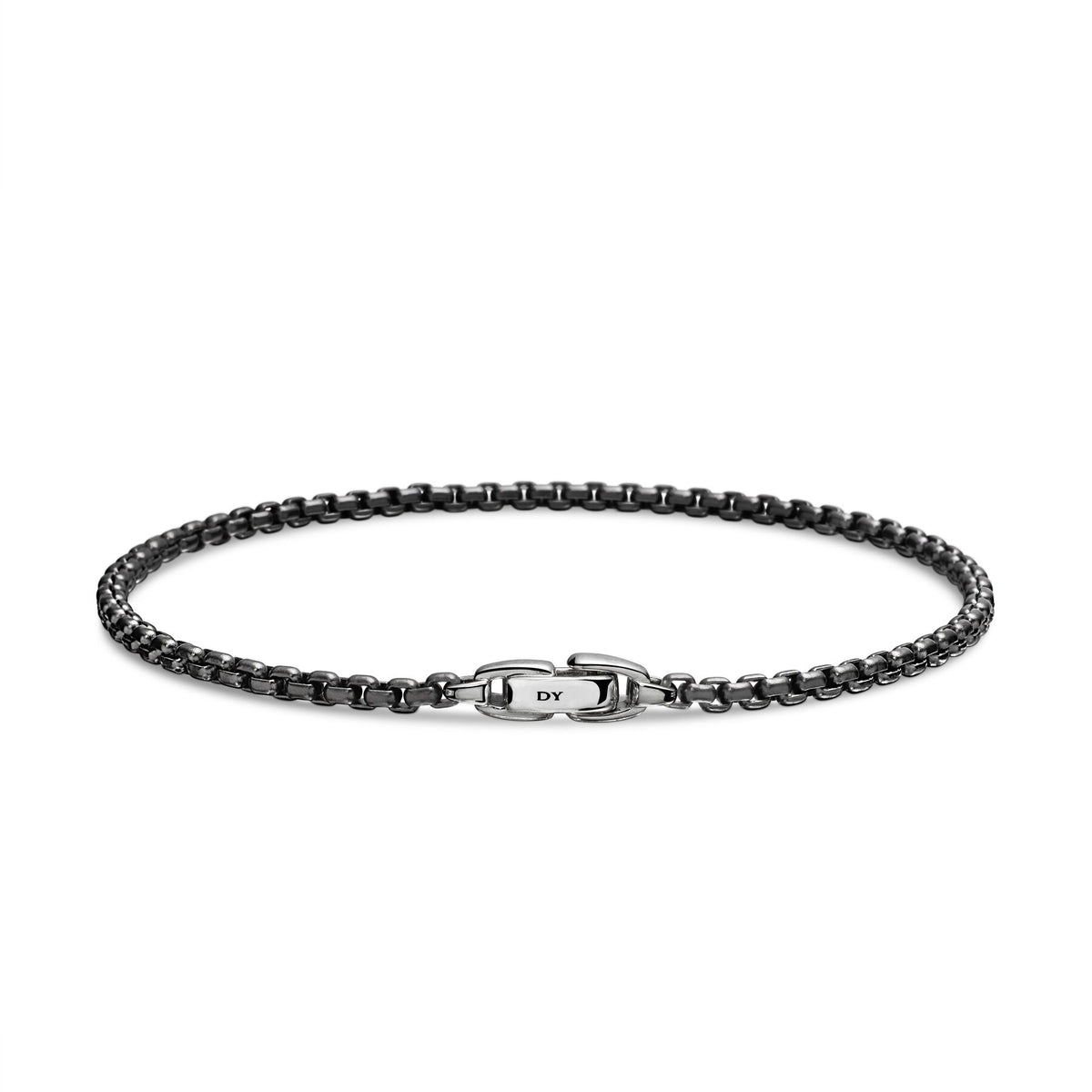Box Chain Bracelet with Stainless Steel and Sterling Silver, 2.7mm