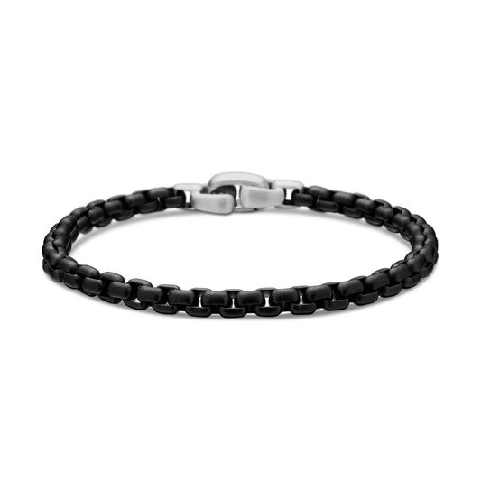 Box Chain Bracelet in Darkened Stainless Steel