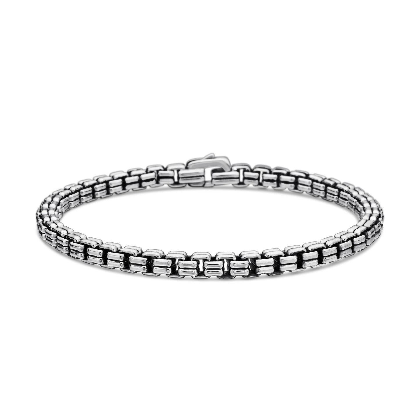 Double Box Chain Bracelet in Sterling Silver