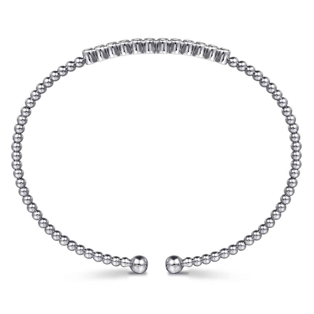 Bujukan Bead Diamond Bangle in White Gold