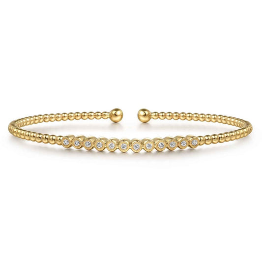 Bujukan Bead Diamond Bangle in Yellow Gold