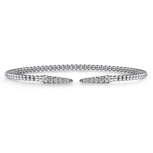 Diamond Spikes Split Bangle in 14K White Gold