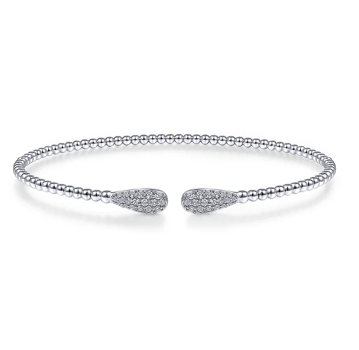 Diamond Pave Teardrop Cuff Bracelet