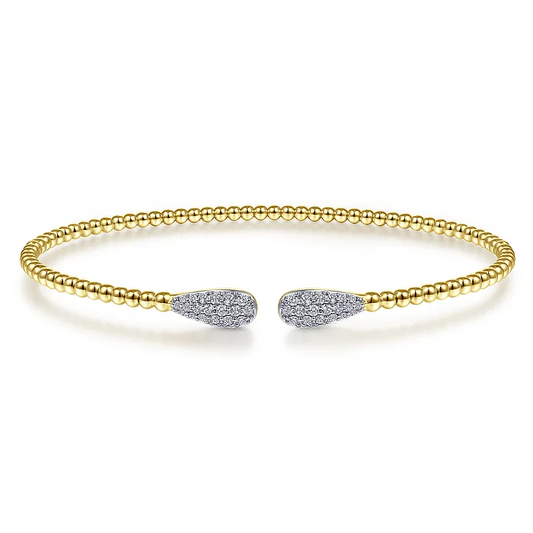 Diamond Pave Teardrop Cuff Bracelet
