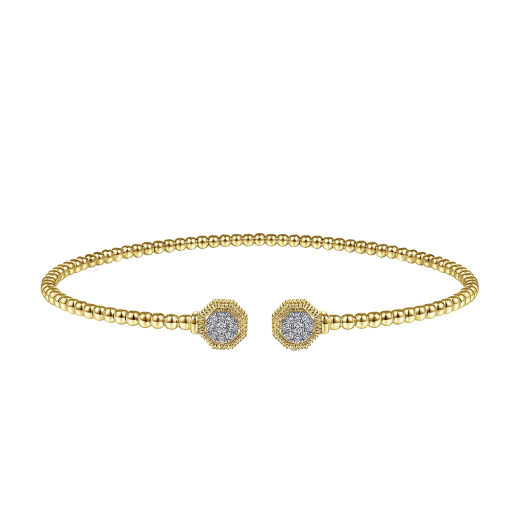 Diamond Hexagon Split Bangle Bracelet