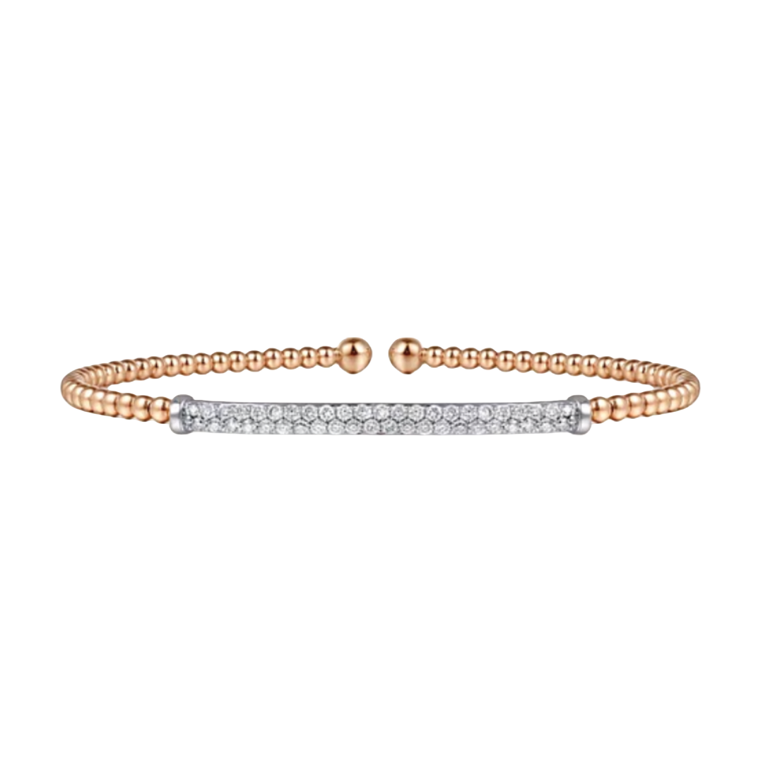 Diamond Bar Split Bangle in Rose Gold