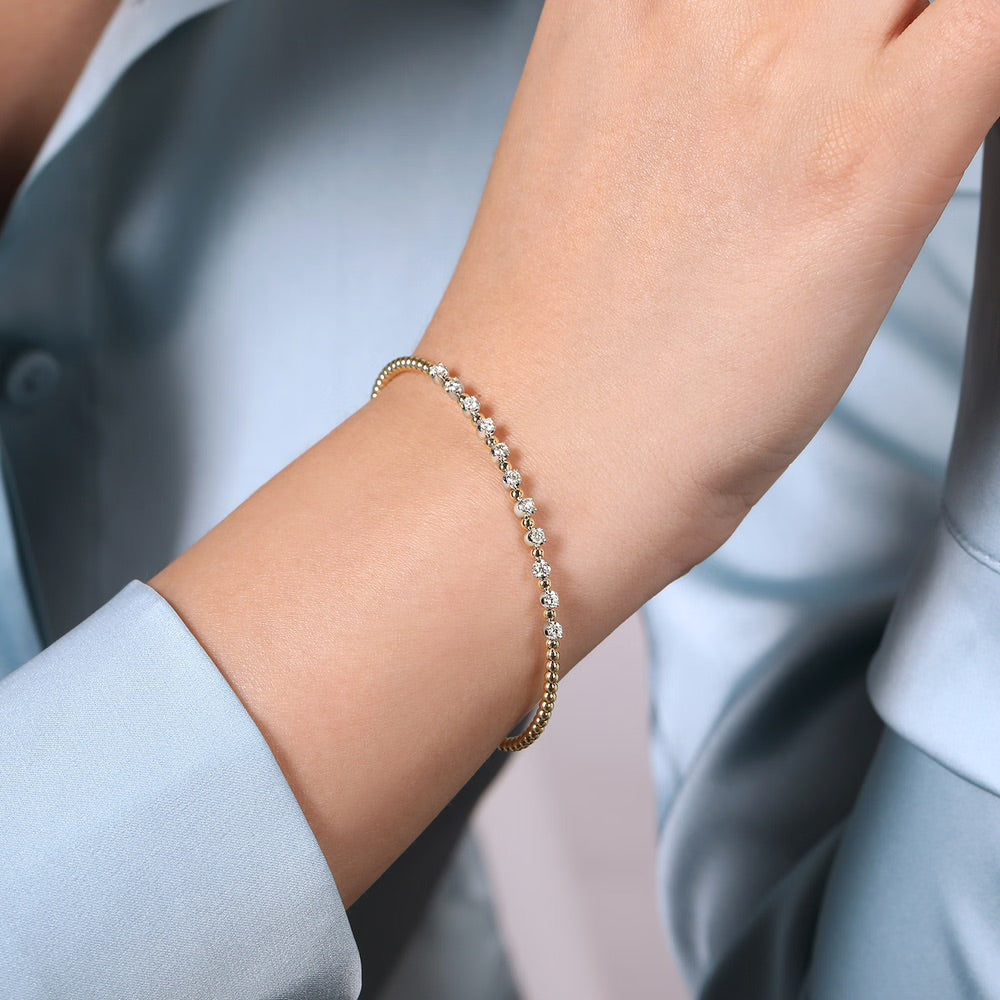 Bujukan Bead And Diamond Split Bangle