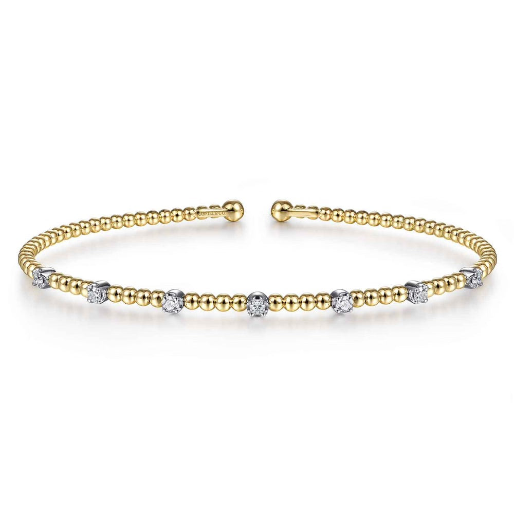 Bujukan Diamond Stations Bangle in Yellow and White Gold