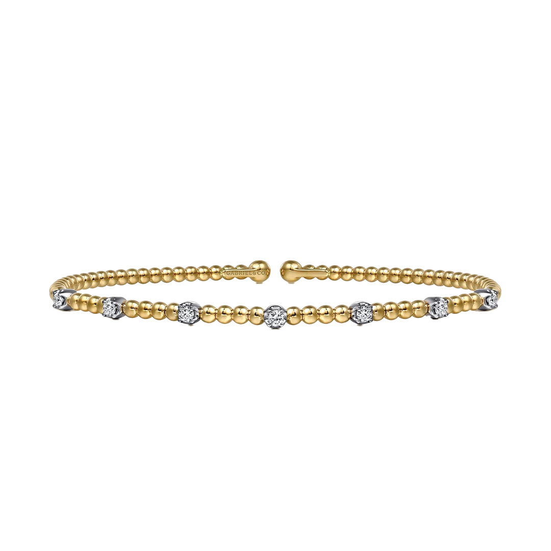 Diamond Stations Open Beaded Bangle
