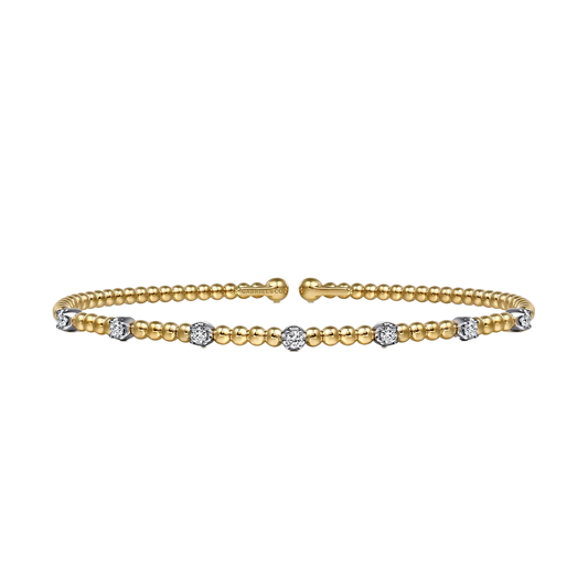 Diamond Stations Open Beaded Bangle