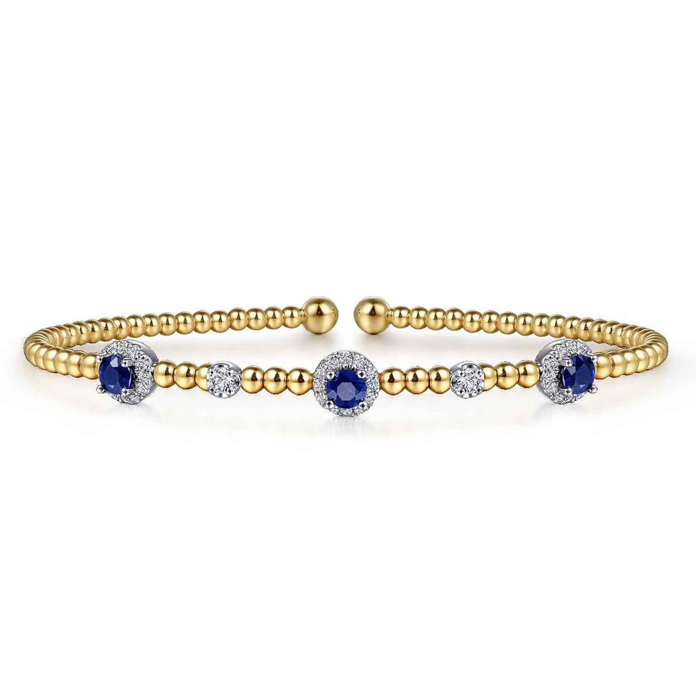 Bujukan Sapphire and Diamond Halo Bangle