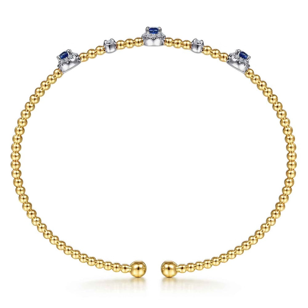 Bujukan Sapphire and Diamond Halo Bangle