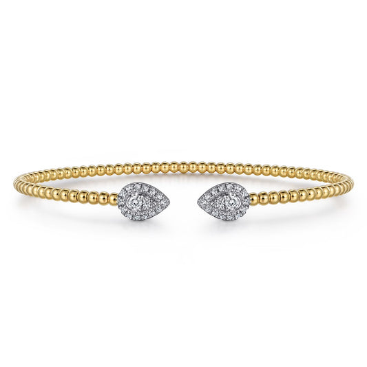 Bujukan Pear Shaped Ends Bangle with Diamonds