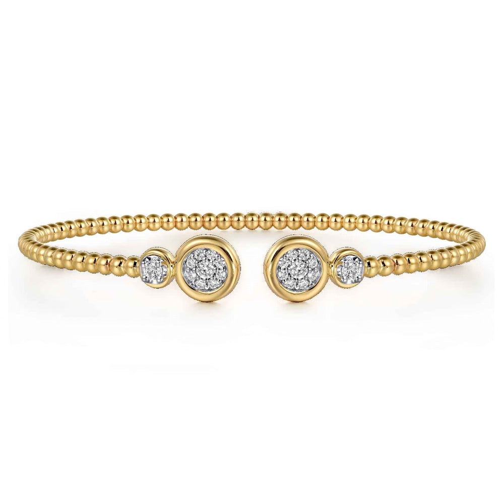 Diamond Bujukan Bangle in 14k White and Yellow Gold
